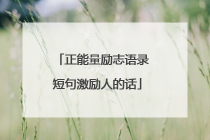正能量励志语录短句激励人的话
