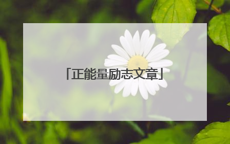 正能量励志文章