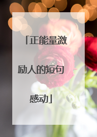 正能量激励人的短句感动