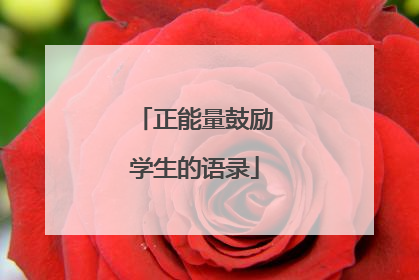 正能量鼓励学生的语录
