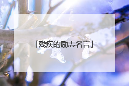 残疾的励志名言