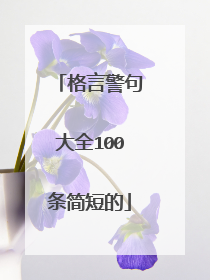 格言警句大全100条简短的