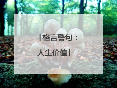 格言警句:人生价值