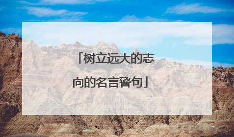 树立远大的志向的名言警句