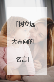 树立远大志向的名言