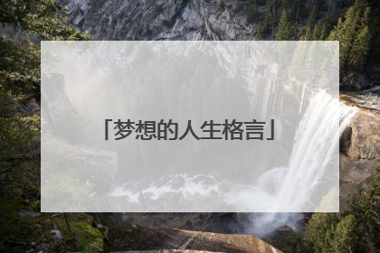 梦想的人生格言