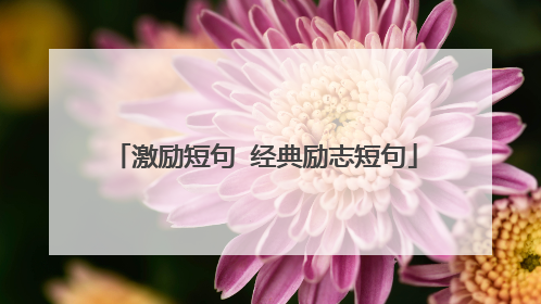 激励短句 经典励志短句