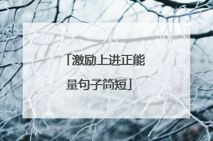 激励上进正能量句子简短