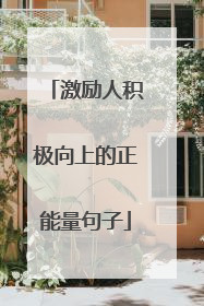 激励人积极向上的正能量句子
