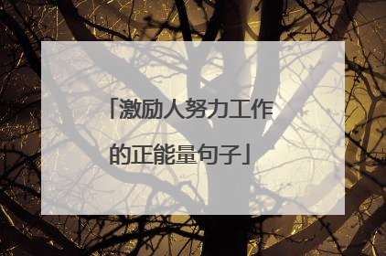 激励人努力工作的正能量句子