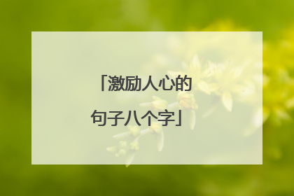 激励人心的句子八个字