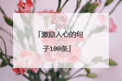 激励人心的句子100条