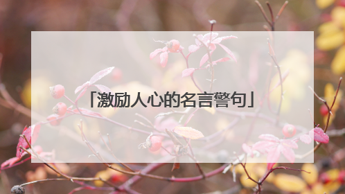 激励人心的名言警句