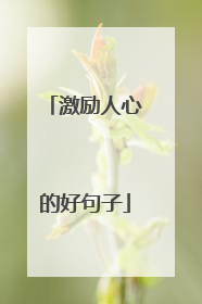 激励人心的好句子