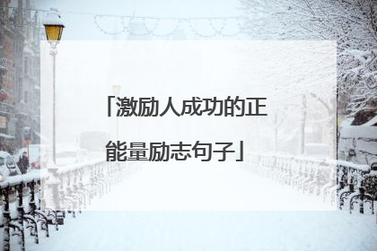 激励人成功的正能量励志句子