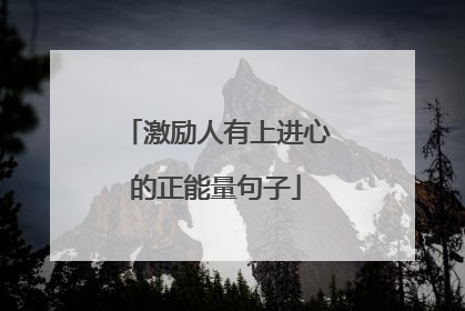 激励人有上进心的正能量句子