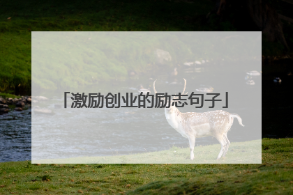 激励创业的励志句子