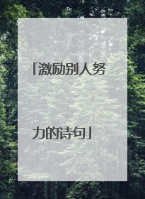 激励别人努力的诗句