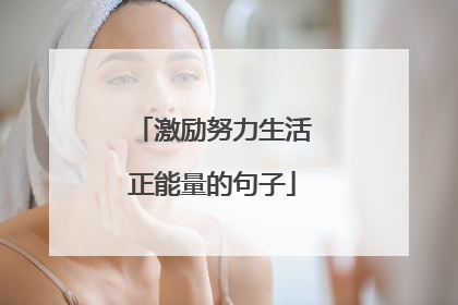 激励努力生活正能量的句子