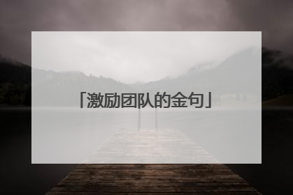 激励团队的金句