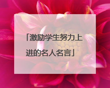 激励学生努力上进的名人名言