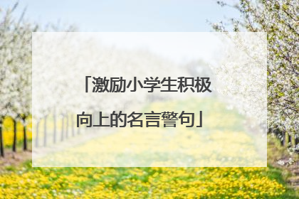 激励小学生积极向上的名言警句