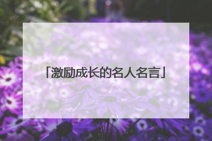 激励成长的名人名言