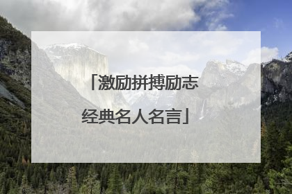 激励拼搏励志经典名人名言