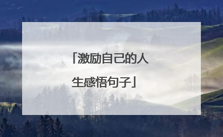 激励自己的人生感悟句子