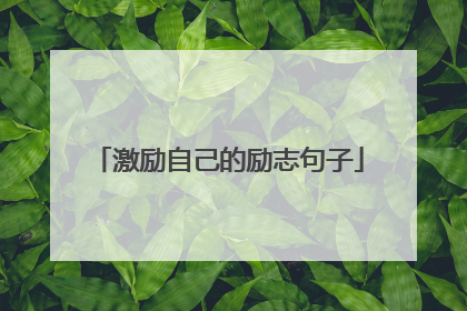 激励自己的励志句子