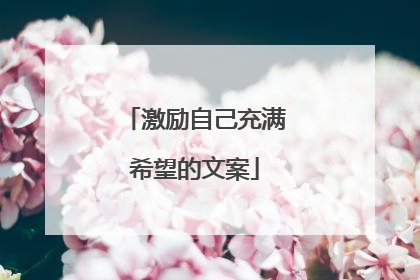 激励自己充满希望的文案