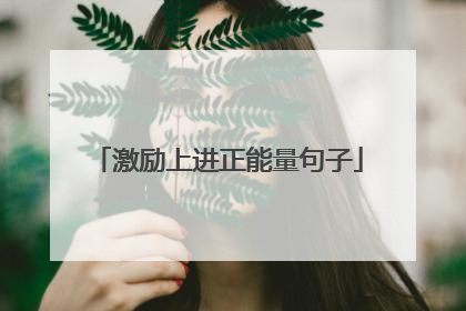 激励上进正能量句子