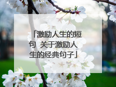 激励人生的短句 关于激励人生的经典句子