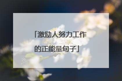 激励人努力工作的正能量句子