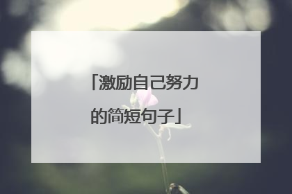 激励自己努力的简短句子