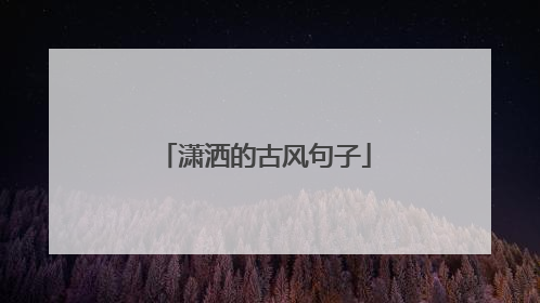 潇洒的古风句子