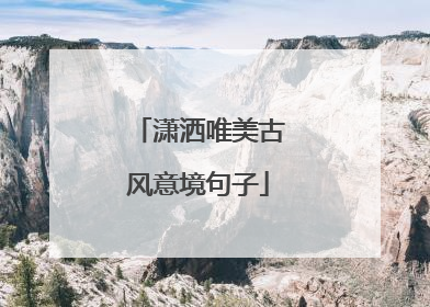潇洒唯美古风意境句子