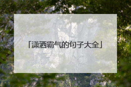 潇洒霸气的句子大全