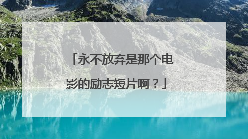永不放弃是那个电影的励志短片啊?