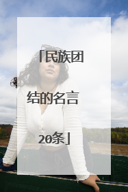 民族团结的名言20条