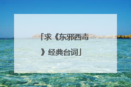 求《东邪西毒》经典台词