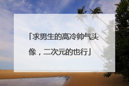 求男生的高冷帅气头像,二次元的也行