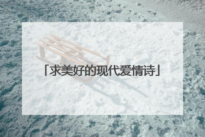 求美好的现代爱情诗
