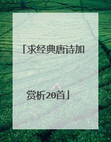 求经典唐诗加赏析20首
