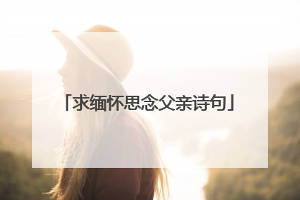 求缅怀思念父亲诗句