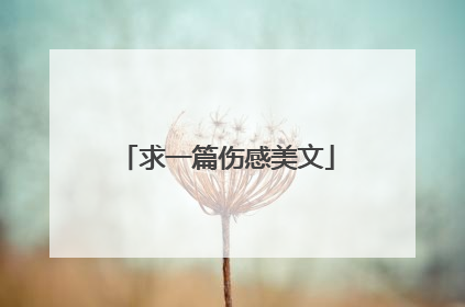 求一篇伤感美文