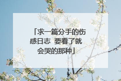求一篇分手的伤感日志 要看了就会哭的那种