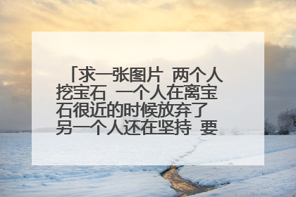 求一张图片 两个人挖宝石 一个人在离宝石很近的时候放弃了 另一个人还在坚持 要高清的图!!