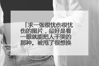 求一张很忧伤很忧伤的图片,最好是看一眼就能把人干哭的那种。被甩了很想换头像,求!求!!