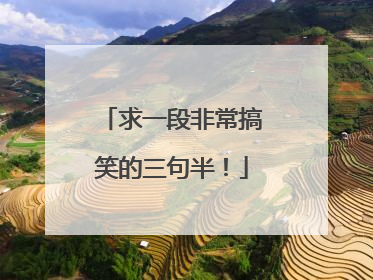 求一段非常搞笑的三句半!